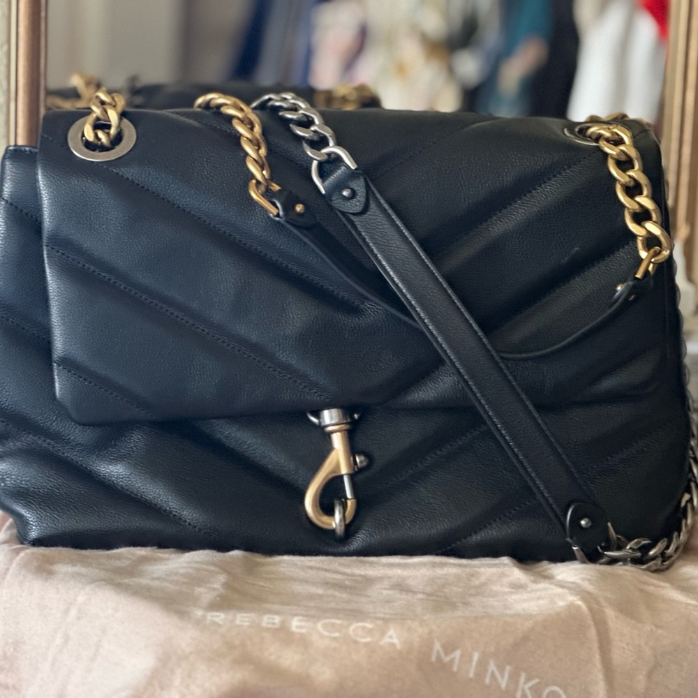 Rebecca Minkoff Black Chevron Shoulder Bag